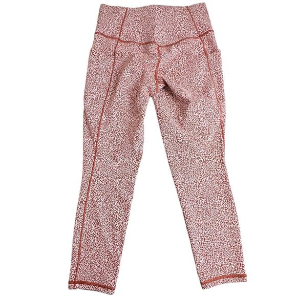 Athleta Micro Cheetah Oxford Rust Salutation Stash Pocket Textured 7/8 Tight M - Picture 3 of 8